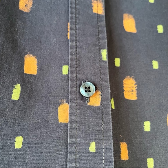 Ben Sherman The Original Stretch Fit Short Sleeve Button Up Blue Brown Shirt XL - Picture 7 of 11